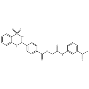 2-((3-acetylphenyl)amino)-2-oxoethyl 4-(1,1-dioxido-3,4-dihydro-2H-benzo[e][1,2,4]thiadiazin-3-yl)benzoate结构式