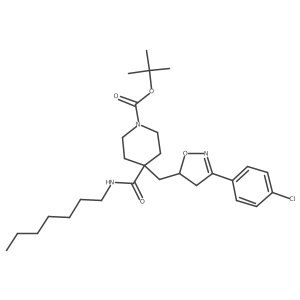 1,1-Dimethylethyl 4-[[3-(4-chlorophenyl)-4,5-dihydro-5-isoxazolyl]methyl]-4-[(heptylamino)carbonyl]-1-piperidinecarboxylate Structure