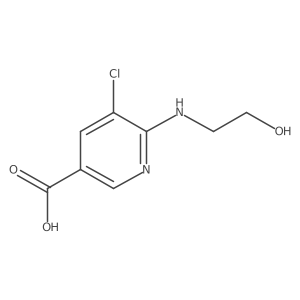 5-Chloro-6-(2-hydroxy-ethylamino)-nicotinic acid结构式