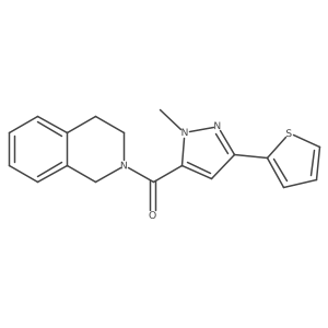 3,4-dihydro-2(1H)-isoquinolinyl[1-methyl-3-(2-thienyl)-1H-pyrazol-5-yl]methanone结构式