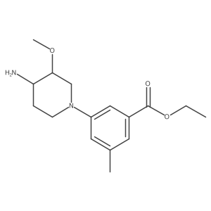 Ethyl cis(+/-)-3-(4-amino-3-methoxypiperidin-1-yl)-5-methylbenzoate结构式