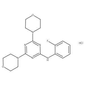 N-(2-fluorophenyl)-4,6-dimorpholino-1,3,5-triazin-2-amine hydrochloride结构式