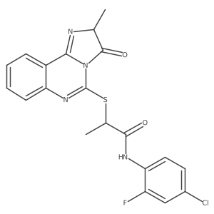 N-(4-chloro-2-fluorophenyl)-2-((2-methyl-3-oxo-2,3-dihydroimidazo[1,2-c]quinazolin-5-yl)thio)propanamide Structure