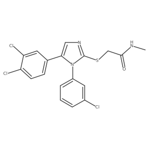 2-((1-(3-chlorophenyl)-5-(3,4-dichlorophenyl)-1H-imidazol-2-yl)thio)-N-methylacetamide Structure