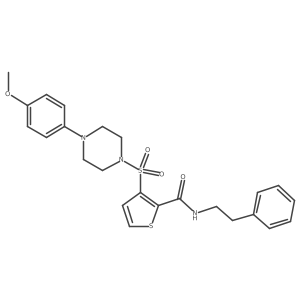 3-{[4-(4-methoxyphenyl)piperazin-1-yl]sulfonyl}-N-(2-phenylethyl)thiophene-2-carboxamide Structure