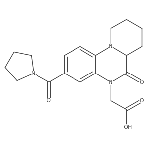 [6-Oxo-3-(pyrrolidin-1-ylcarbonyl)-6,6a,7,8,9,10-hexahydro-5H-pyrido[1,2-a]quinoxalin-5-yl]acetic acid Structure