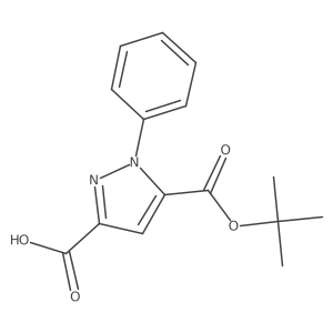 5-[(tert-butoxy)carbonyl]-1-phenyl-1H-pyrazole-3-carboxylic acid结构式