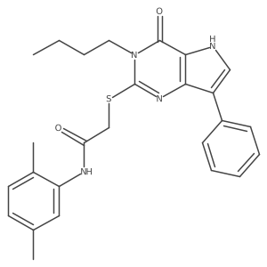 2-[(3-butyl-4-oxo-7-phenyl-4,5-dihydro-3H-pyrrolo[3,2-d]pyrimidin-2-yl)sulfanyl]-N-(2,5-dimethylphenyl)acetamide结构式