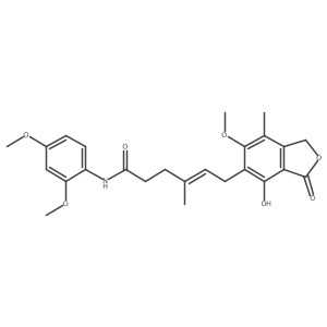 (4E)-N-(2,4-dimethoxyphenyl)-6-(4-hydroxy-6-methoxy-7-methyl-3-oxo-1,3-dihydro-2-benzofuran-5-yl)-4-methylhex-4-enamide结构式