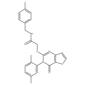 2-{[3-(2,5-dimethylphenyl)-4-oxo-3,4-dihydrothieno[3,2-d]pyrimidin-2-yl]sulfanyl}-N-(4-methylbenzyl)acetamide结构式