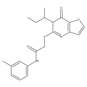 2-((3-(sec-butyl)-4-oxo-3,4-dihydrothieno[3,2-d]pyrimidin-2-yl)thio)-N-(m-tolyl)acetamide结构式