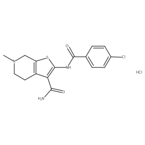 2-(4-Chlorobenzamido)-6-methyl-4,5,6,7-tetrahydrothieno[2,3-c]pyridine-3-carboxamide hydrochloride Structure