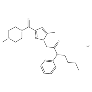 N-butyl-2-(5-methyl-3-(4-methylpiperazine-1-carbonyl)-1H-pyrazol-1-yl)-N-phenylacetamide hydrochloride Structure