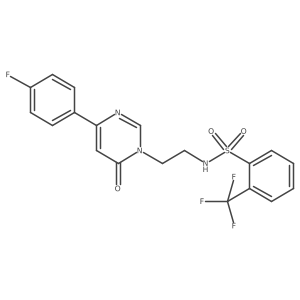 N-(2-(4-(4-fluorophenyl)-6-oxopyrimidin-1(6H)-yl)ethyl)-2-(trifluoromethyl)benzenesulfonamide结构式