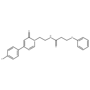 N-(2-(4-(4-fluorophenyl)-6-oxopyrimidin-1(6H)-yl)ethyl)-3-(phenylthio)propanamide结构式