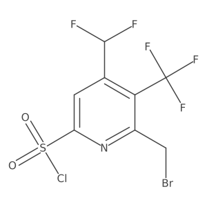 2-(Bromomethyl)-4-(difluoromethyl)-3-(trifluoromethyl)pyridine-6-sulfonyl chloride Structure
