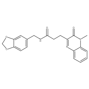 N-(1,3-benzodioxol-5-ylmethyl)-3-(4-methyl-3-oxo-3,4-dihydroquinoxalin-2-yl)propanamide结构式