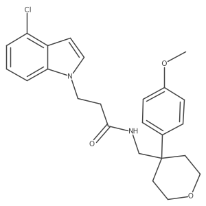 3-(4-chloro-1H-indol-1-yl)-N-{[4-(4-methoxyphenyl)tetrahydro-2H-pyran-4-yl]methyl}propanamide Structure
