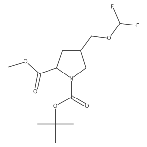 4-Difluoromethoxymethyl-pyrrolidine-1,2-dicarboxylic acid 1-tert-butyl ester 2-methyl ester Structure