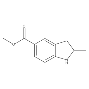 Methyl (2R)-2-methyl-2,3-dihydro-1H-indole-5-carboxylate结构式