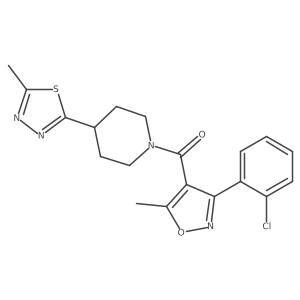 (3-(2-Chlorophenyl)-5-methylisoxazol-4-yl)(4-(5-methyl-1,3,4-thiadiazol-2-yl)piperidin-1-yl)methanone结构式