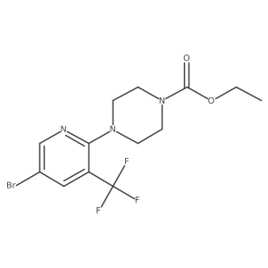 4-(5-Bromo-3-trifluoromethyl-pyridin-2-yl)-piperazine-1-carboxylic acid ethyl ester结构式