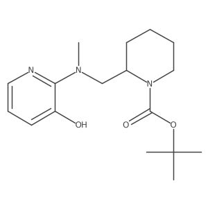 tert-Butyl 2-(((3-hydroxypyridin-2-yl)(methyl)amino)methyl)piperidine-1-carboxylate结构式