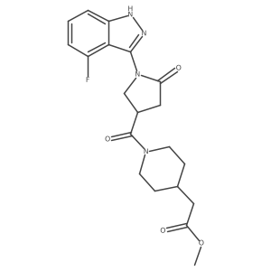 methyl (1-{[1-(4-fluoro-2H-indazol-3-yl)-5-oxopyrrolidin-3-yl]carbonyl}piperidin-4-yl)acetate Structure