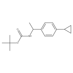 tert-butyl N-[1-(4-cyclopropylphenyl)ethyl]carbamate结构式
