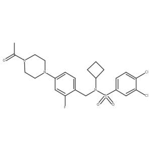 Benzenesulfonamide, N-[[4-(4-acetyl-1-piperazinyl)-2-fluorophenyl]methyl]-3,4-dichloro-N-cyclobutyl-结构式