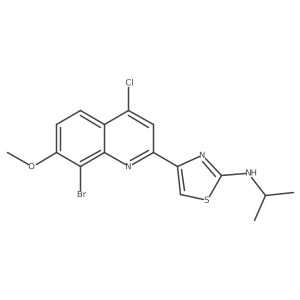 4-(8-Bromo-4-chloro-7-methoxyquinolin-2-YL)-N-isopropylthiazol-2-amine Structure