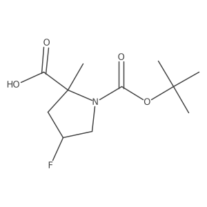 (2S,4R)-1-(Tert-butoxycarbonyl)-4-fluoro-2-methylpyrrolidine-2-carboxylic acid结构式