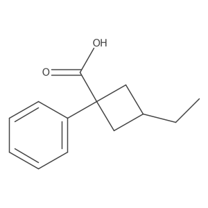 3-Ethyl-1-phenylcyclobutane-1-carboxylic acid结构式