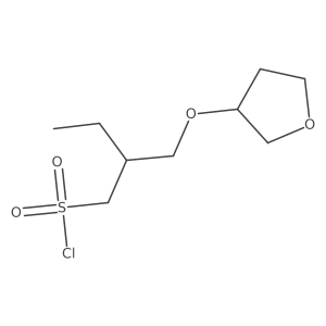 2-(((Tetrahydrofuran-3-yl)oxy)methyl)butane-1-sulfonyl chloride Structure