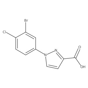 1-(3-bromo-4-chlorophenyl)-1H-pyrazole-3-carboxylic acid结构式
