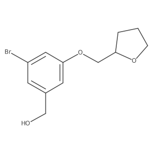 (R)-(3-Bromo-5-((tetrahydrofuran-2-yl)methoxy)phenyl)methanol结构式