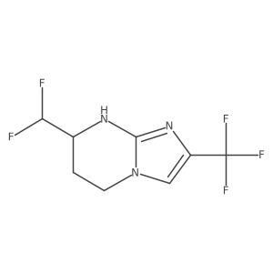 7-(difluoromethyl)-2-(trifluoromethyl)-5H,6H,7H,8H-imidazo[1,2-a]pyrimidine结构式