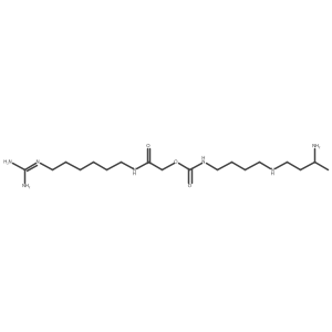 Carbamic acid, [4-[[(3S)-3-aminobutyl]amino]butyl]-, 2-[[6-[(aminoiminomethyl)amino]hexyl]amino]-2-oxoethyl ester结构式