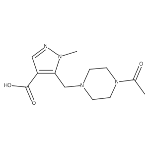 5-[(4-acetylpiperazin-1-yl)methyl]-1-methyl-1H-pyrazole-4-carboxylic acid结构式