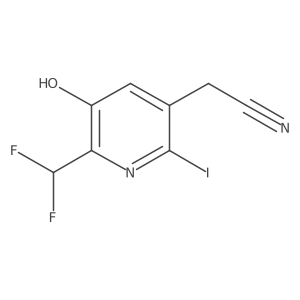 2-(Difluoromethyl)-3-hydroxy-6-iodopyridine-5-acetonitrile Structure