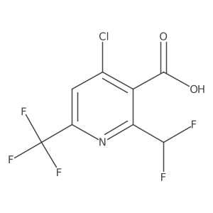 4-Chloro-2-(difluoromethyl)-6-(trifluoromethyl)nicotinic acid结构式