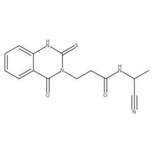N-(1-cyanoethyl)-3-(4-oxo-2-sulfanyl-3,4-dihydroquinazolin-3-yl)propanamide结构式