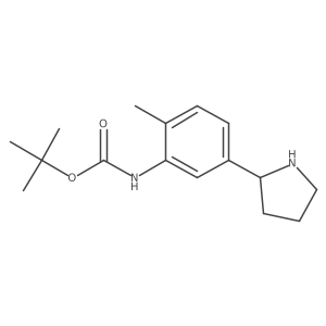tert-butyl N-[2-methyl-5-(pyrrolidin-2-yl)phenyl]carbamate Structure