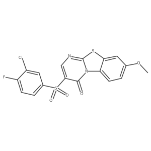 3-[(3-chloro-4-fluorophenyl)sulfonyl]-8-methoxy-4H-pyrimido[2,1-b][1,3]benzothiazol-4-one结构式