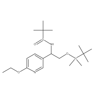 N-((R)-2-((tert-Butyldimethylsilyl)oxy)-1-(6-ethoxypyridin-3-yl)ethyl)-2-methylpropane-2-sulfinamide结构式
