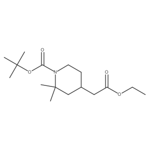 1-[(1,1-Dimethylethoxy)carbonyl]-2,2-dimethyl-4-piperidineacetic acid ethyl ester Structure