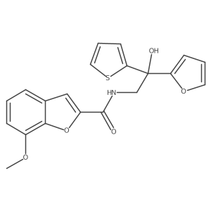 N-(2-(furan-2-yl)-2-hydroxy-2-(thiophen-2-yl)ethyl)-7-methoxybenzofuran-2-carboxamide Structure