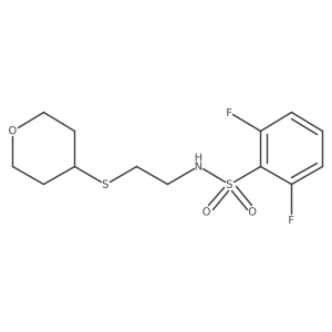 2,6-difluoro-N-(2-((tetrahydro-2H-pyran-4-yl)thio)ethyl)benzenesulfonamide结构式