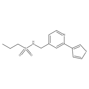 N-((2-(thiophen-3-yl)pyridin-4-yl)methyl)propane-1-sulfonamide结构式
