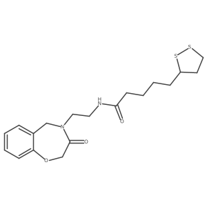 5-(1,2-dithiolan-3-yl)-N-(2-(3-oxo-2,3-dihydrobenzo[f][1,4]oxazepin-4(5H)-yl)ethyl)pentanamide Structure